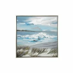 Promo ✨ Grayson Lane Gold Wood Framed 40-in H x 40-in W Coastal Resin Painting 🔔 -GRAYSON LANE Sales 2022 330945190 AlternateImage5 l