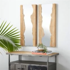 Cheapest 🧨 Grayson Lane 31.40-in x 13.5-in Rectangle Brown Wall Mirror ⭐ -GRAYSON LANE Sales 2022 330945199 AlternateImage2 l