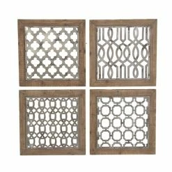 Promo 👏 Grayson Lane 19-in H x 19-in W Farmhouse Metal Wall Accent - Set of 4 🥰