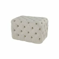 Cheap ๐ Grayson Lane Rustic Beige Tufted Cushioned Rectangle Ottoman ๐