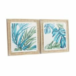 Best reviews of 👍 Grayson Lane Brown Wood Framed 29-in H x 29-in W Botanical Wood Painting - Set of 2 🥰 -GRAYSON LANE Sales 2022 330945214 AlternateImage5 l