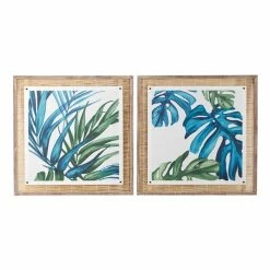 Best reviews of 👍 Grayson Lane Brown Wood Framed 29-in H x 29-in W Botanical Wood Painting - Set of 2 🥰
