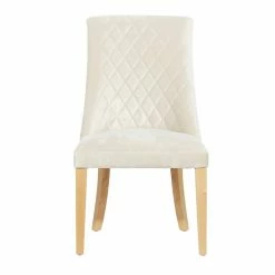 Discount ✔️ Grayson Lane Contemporary Polyester Diamond Pattern Upholstered 23.4-in W White/Light Brown Wood Dining Chair ✔️ -GRAYSON LANE Sales 2022 330945223 AlternateImage5 l
