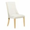 Discount ✔️ Grayson Lane Contemporary Polyester Diamond Pattern Upholstered 23.4-in W White/Light Brown Wood Dining Chair ✔️