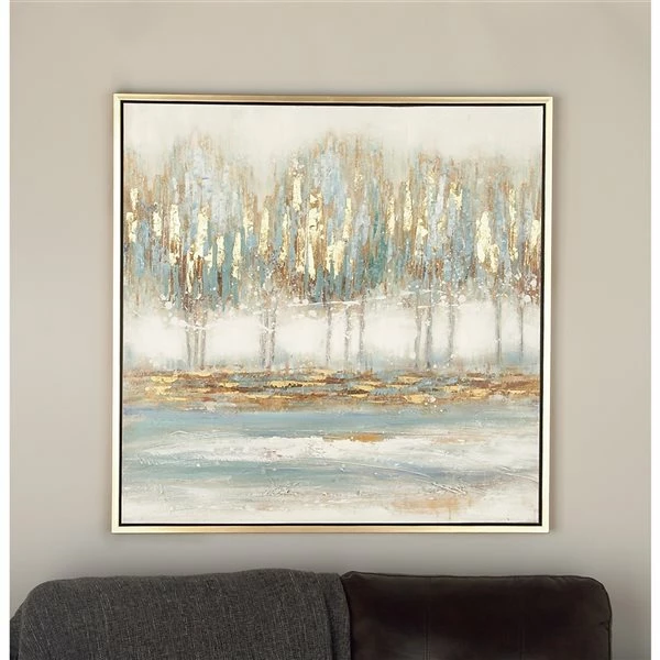 Cheap 😉 Grayson Lane Gold Wood Framed 39-in H x 39-in W Lakeside Wood Painting ✨ 2 Cheap 😉 Grayson Lane Gold Wood Framed 39-in H x 39-in W Lakeside Wood Painting ✨ - Image 2