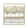 Cheap 😉 Grayson Lane Gold Wood Framed 39-in H x 39-in W Lakeside Wood Painting ✨