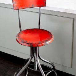 Best reviews of 😀 Grayson Lane Grey and Red Adjustable Height Swivel Bar Stool 💯 -GRAYSON LANE Sales 2022 330945236 AlternateImage2 l