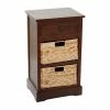 Hot Sale 🛒 Grayson Lane 28-in x 16-in Brown Wood Traditional End Table with Storage Baskets 🤩
