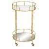 Outlet 🌟 Grayson Lane Gold Metal Base with Glass Top Kitchen Cart (31-in x 18-in) 💯