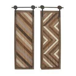 Flash Sale 😀 Grayson Lane 39-in H x 16-in W Abstract Mdf Wall Accent - Set of 2 ⌛