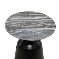 Best Sale 🎁 Grayson Lane 24-in x 17-in Black Marble Contemporary Round End Table 🛒 -GRAYSON LANE Sales 2022 330945258 AlternateImage4 l