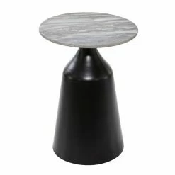 Best Sale 🎁 Grayson Lane 24-in x 17-in Black Marble Contemporary Round End Table 🛒 -GRAYSON LANE Sales 2022 330945258 AlternateImage5 l