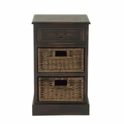 Budget 🎉 Grayson Lane 28-in x 16-in Maroon Wood Traditional End Table with Storage Baskets 🛒 -GRAYSON LANE Sales 2022 330945263 AlternateImage5 l