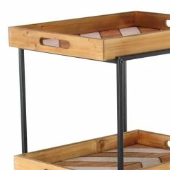 Top 10 🔔 Grayson Lane Black Metal Base with Wood Top Kitchen Cart (32-in x 18-in) 🌟 -GRAYSON LANE Sales 2022 330945267 AlternateImage4 l