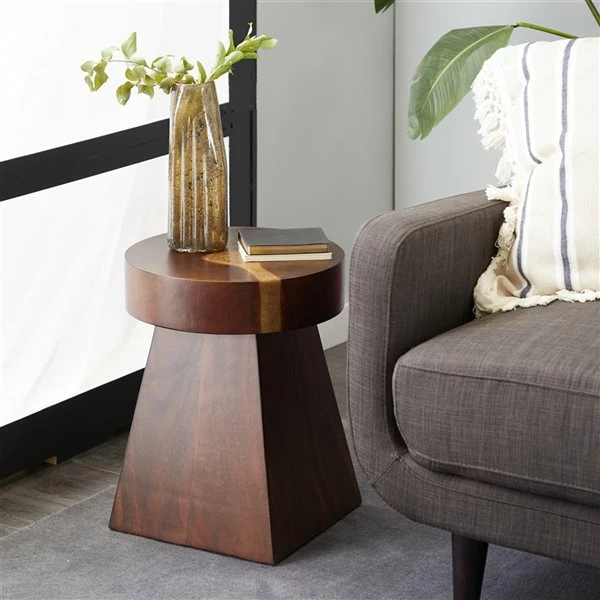 Flash Sale ⭐ Grayson Lane 20-in x 16-in Brown Wood Contemporary Round End Table 😉 2 Flash Sale ⭐ Grayson Lane 20-in x 16-in Brown Wood Contemporary Round End Table 😉 - Image 2