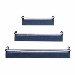 Cheap 🛒 Grayson Lane 4 1/2-in Blue Wood Contemporary Wall-Mounted Shelves - Set of 3 ✨