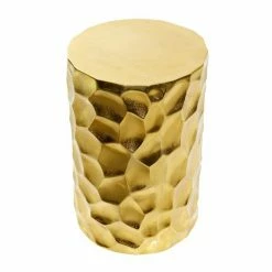 Promo ⌛ Grayson Lane Modern 🔨 Hammered Gold Metal Round Ottoman 👏 -GRAYSON LANE Sales 2022 330945272 AlternateImage5 l