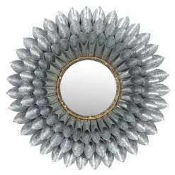 Budget 🔔 Grayson Lane 32-in x 32-in Round Grey Wall Mirror 💯