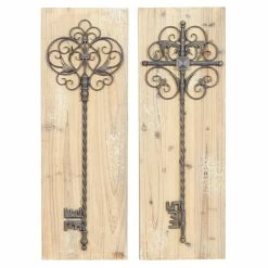 Hot Sale 😉 Grayson Lane 36-in H x 13-in W Rustic Wood Wall Accent - Set of 2 ✨