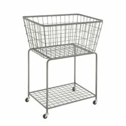 Cheapest 🌟 Grayson Lane Grey Metal Storage Cart (36-in x 28-in) 👏