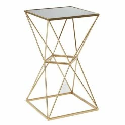 Buy β Grayson LaneΒ 28-in xΒ 16-in Gold Metal Glam Square End Table with Mirror Table Top π§¨