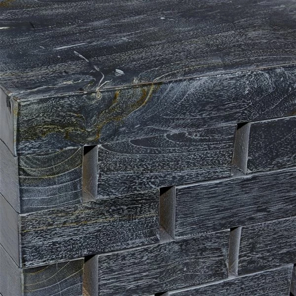 Cheapest 🥰 Grayson Lane Modern Grey Teak Wood Brick-Inspired Rectangle Ottoman 💯 3 Cheapest 🥰 Grayson Lane Modern Grey Teak Wood Brick-Inspired Rectangle Ottoman 💯 - Image 3