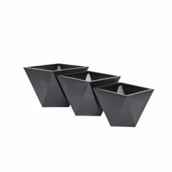 Discount 🔔 Grayson Lane 18.55-in W x 14.45-in H Modern Black Metal Square Planters - Set of 3 🎁 -GRAYSON LANE Sales 2022 330945290 AlternateImage5 l