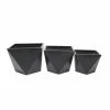 Discount 🔔 Grayson Lane 18.55-in W x 14.45-in H Modern Black Metal Square Planters - Set of 3 🎁