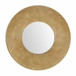 Best Pirce 🎁 Grayson Lane 35.5-in x 35.5-in Round Gold Wall Mirror ⌛