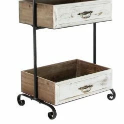 Budget 🥰 Grayson Lane Black Metal Base with Wood Top Kitchen Cart (49-in x 19-in) 🧨 -GRAYSON LANE Sales 2022 330945299 AlternateImage3 l