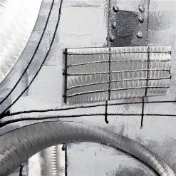 Best Sale 🔥 Grayson Lane Silver Metal Framed 30-in H x 40-in W Abstract Wood Painting 🎁 -GRAYSON LANE Sales 2022 330945300 AlternateImage3 l