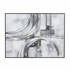 Best Sale 🔥 Grayson Lane Silver Metal Framed 30-in H x 40-in W Abstract Wood Painting 🎁 -GRAYSON LANE Sales 2022 330945300 AlternateImage5 l