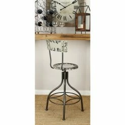 Flash Sale ⭐ Grayson Lane Grey and Beige Adjustable Height Swivel Bar Stool 🎉 -GRAYSON LANE Sales 2022 330945305 AlternateImage1 l