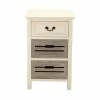 Flash Sale 😍 Grayson Lane 28-in x 17-in White Wood Coastal End Table with Wooden Crates 🛒