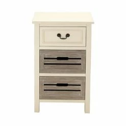 Flash Sale 😍 Grayson Lane 28-in x 17-in White Wood Coastal End Table with Wooden Crates 🛒