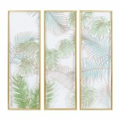Best Sale 😉 Grayson Lane 35.5-in H x 11.85-in W Botanical Metal Wall Accent - Set of 3 🔔