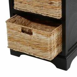 Outlet 🤩 Grayson Lane 28-in x 16-in Black Wood Traditional End Table with Storage Baskets 💯 -GRAYSON LANE Sales 2022 330945313 AlternateImage4 l