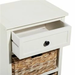 Brand new ✨ Grayson Lane 28-in x 16-in White Wood Traditional End Table with Storage Baskets 🔥 -GRAYSON LANE Sales 2022 330945314 AlternateImage4 l