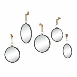 Cheap ⭐ Grayson Lane 21.85-in x 12.90-in Round Grey Wall Mirror 🔔 -GRAYSON LANE Sales 2022 330945323 AlternateImage5 l
