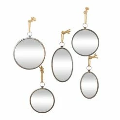 Cheap ⭐ Grayson Lane 21.85-in x 12.90-in Round Grey Wall Mirror 🔔