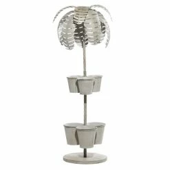 Cheapest 🤩 Grayson Lane 16.5-in W x 44-in H Tropical Grey Metal Tree-Shaped Planter - Set of 1 👍 -GRAYSON LANE Sales 2022 330945326 AlternateImage5 l