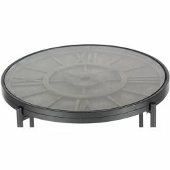 Deals ✨ Grayson Lane 21-in x 25-in Brown Wood Industrial Round End Table with Working Clock 😍 -GRAYSON LANE Sales 2022 330945327 AlternateImage3 l