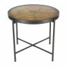 Deals ✨ Grayson Lane 21-in x 25-in Brown Wood Industrial Round End Table with Working Clock 😍
