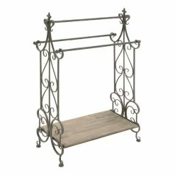 Best Sale 😍 Grayson Lane 41-in x 28-in Black Metal and Light Brown Vintage Quilt Rack ❤️ -GRAYSON LANE Sales 2022 330945336 AlternateImage5 l