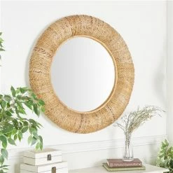 Discount ✨ Grayson Lane 34.5-in x 34.5-in Round Brown Wall Mirror 😉 -GRAYSON LANE Sales 2022 330945355 AlternateImage2 l