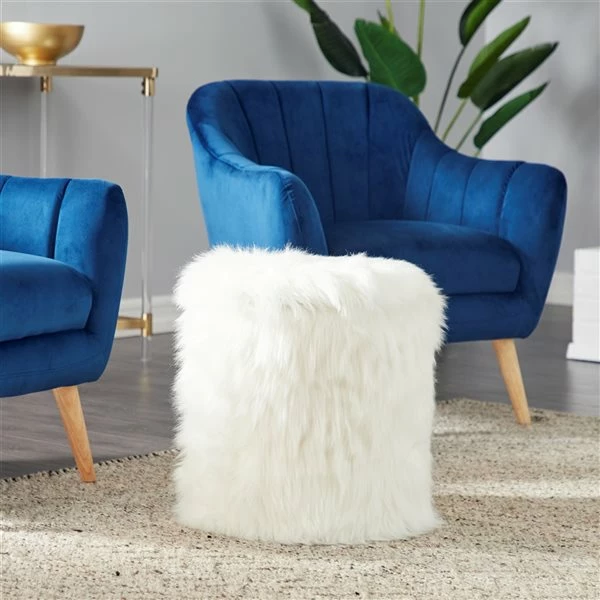Best Sale ๐ฅฐ Grayson Lane Modern White Faux Fur Round Integrated Storage Ottoman ๐ 3 Best Sale ๐ฅฐ Grayson Lane Modern White Faux Fur Round Integrated Storage Ottoman ๐ - Image 3