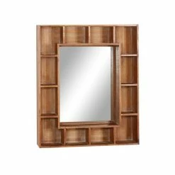 Cheap 🎉 Grayson Lane 28.63-in x 23.75-in Rectangle Brown Wall Mirror ✔️