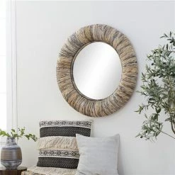 Flash Sale ✔️ Grayson Lane 34.5-in x 34.5-in Round Grey Wall Mirror 🌟 -GRAYSON LANE Sales 2022 330945377 AlternateImage1 l