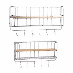 Buy ๐ฏ Grayson Lane Decorative Silver Iron Wall Hooks - Set of 2 ๐งจ