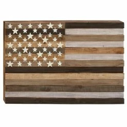 Wholesale 👏 Grayson Lane 30-in H x 44-in W Flag Wood Wall Accent 🌟